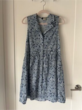 Tuckernuck Blue Hydrangea Royal Sleeveless Shirt Dress